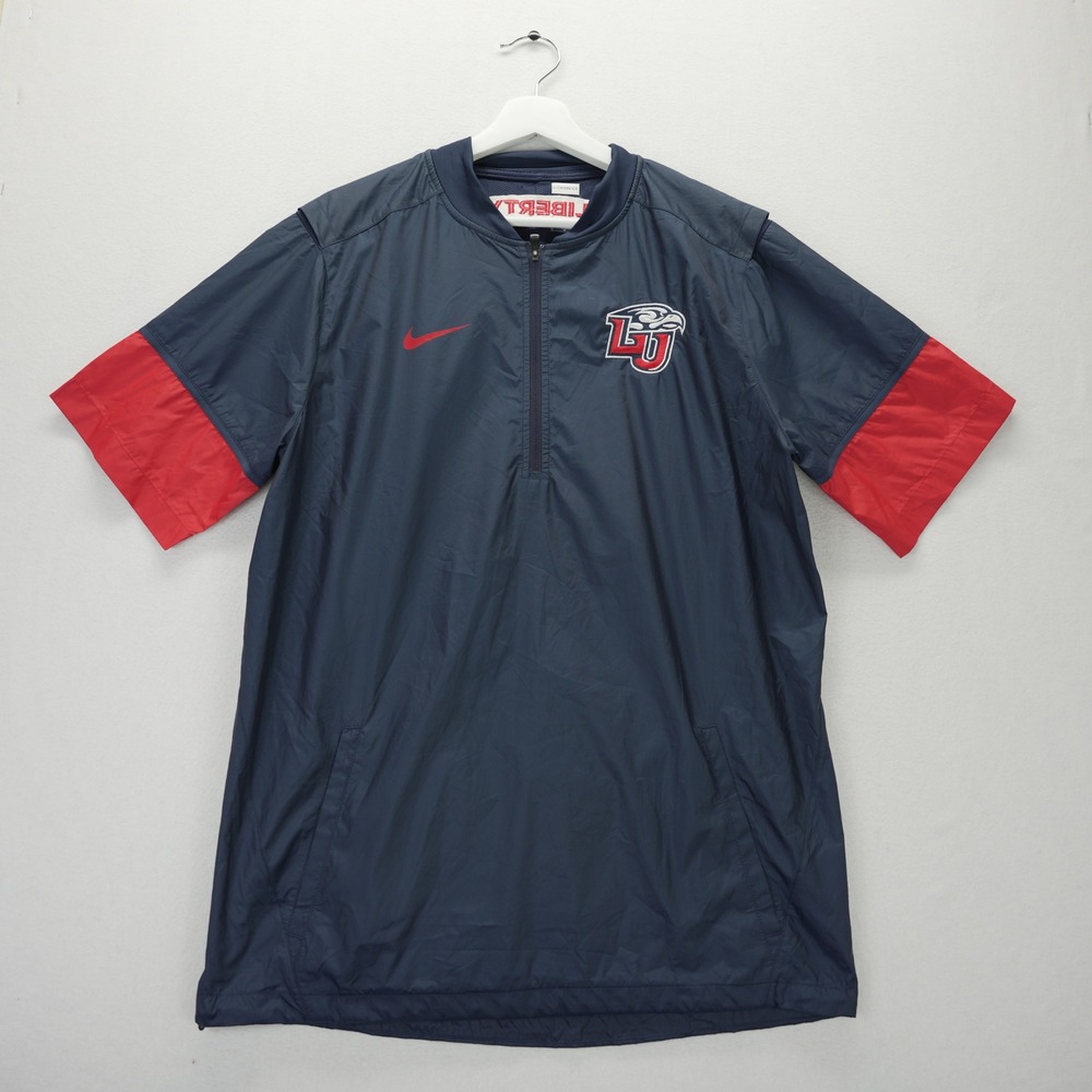 Nike Liberty University Flames Short Sleeve Quarter Zip‎ Windbreaker Mens Medium